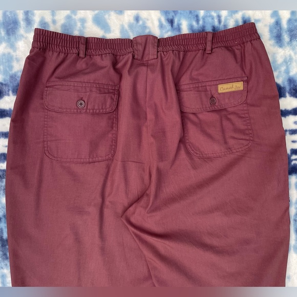 Perfect Fall Pant Rusty Red Maroon Haband Casual Joe Cotton Poly Elastic Size 42 - Picture 7 of 10